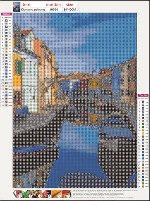 Full Diamond Painting kit - Colorful buildings