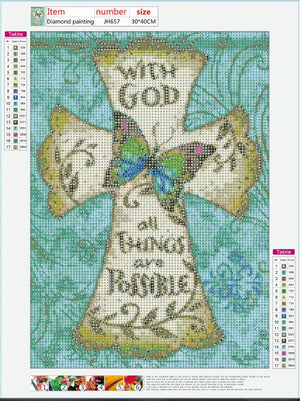 Full Diamond Painting kit - With god All things are possible