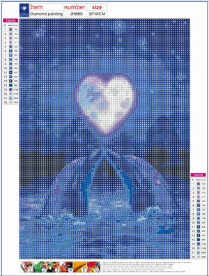Full Diamond Painting kit - Dolphins in love