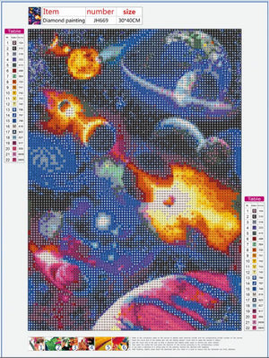 Full Diamond Painting kit - Splendid planets
