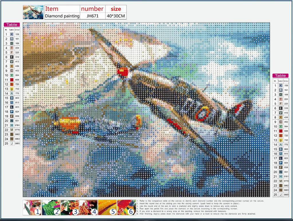 Full Diamond Painting kit - Military aircraft