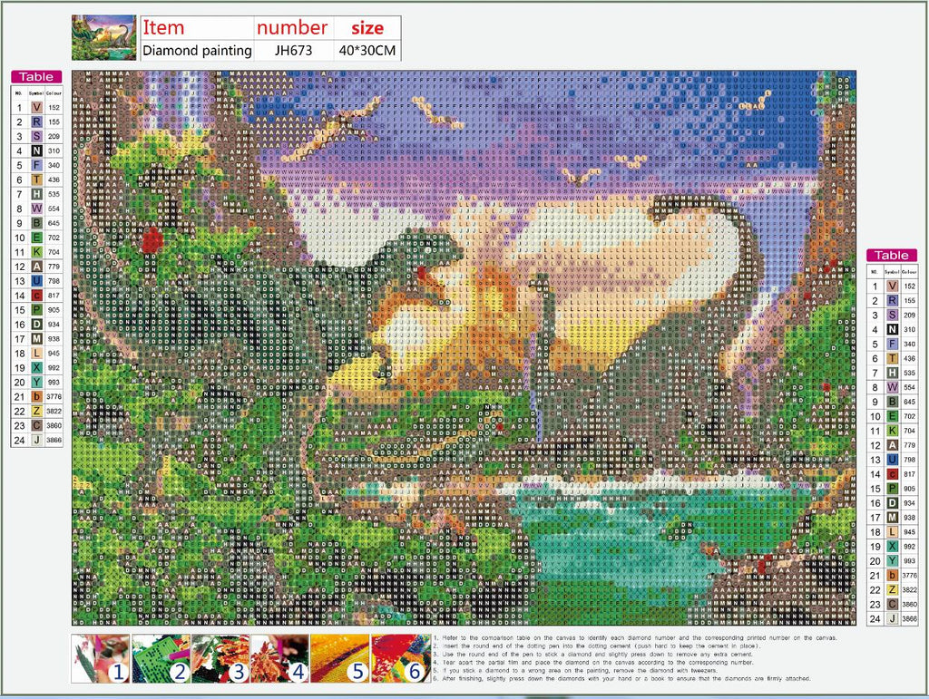 Full Diamond Painting kit - Dinosaur world