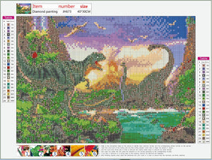 Full Diamond Painting kit - Dinosaur world
