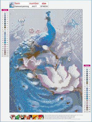 Full Diamond Painting kit - Beautiful peacock