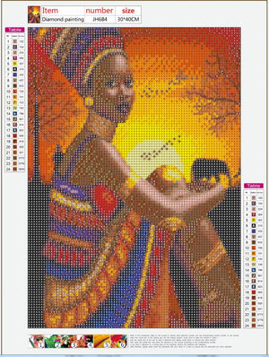 Full Diamond Painting kit - Beautiful african woman