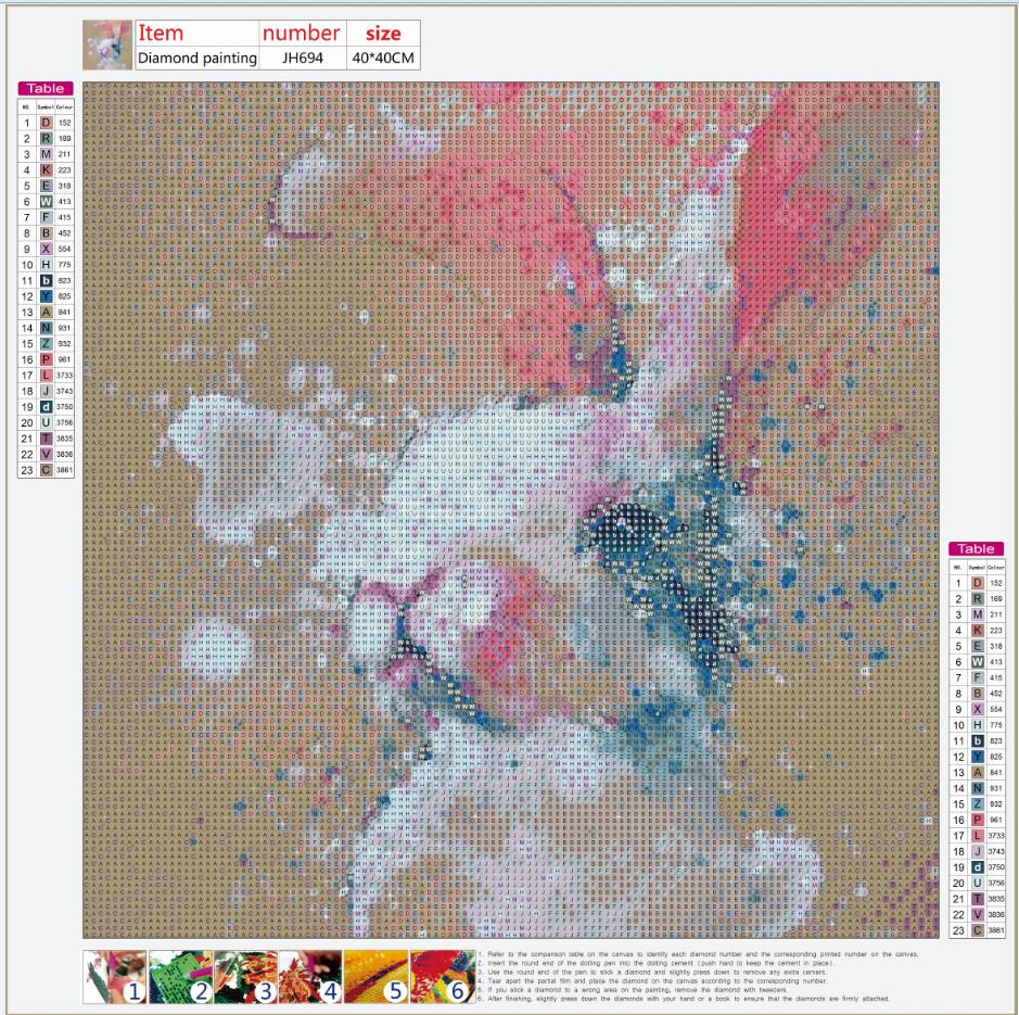 Full Diamond Painting kit - Cute rabbit