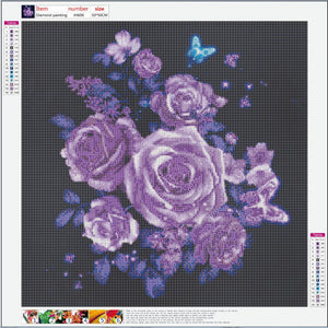 Full Diamond Painting kit - Dazzling purple rose