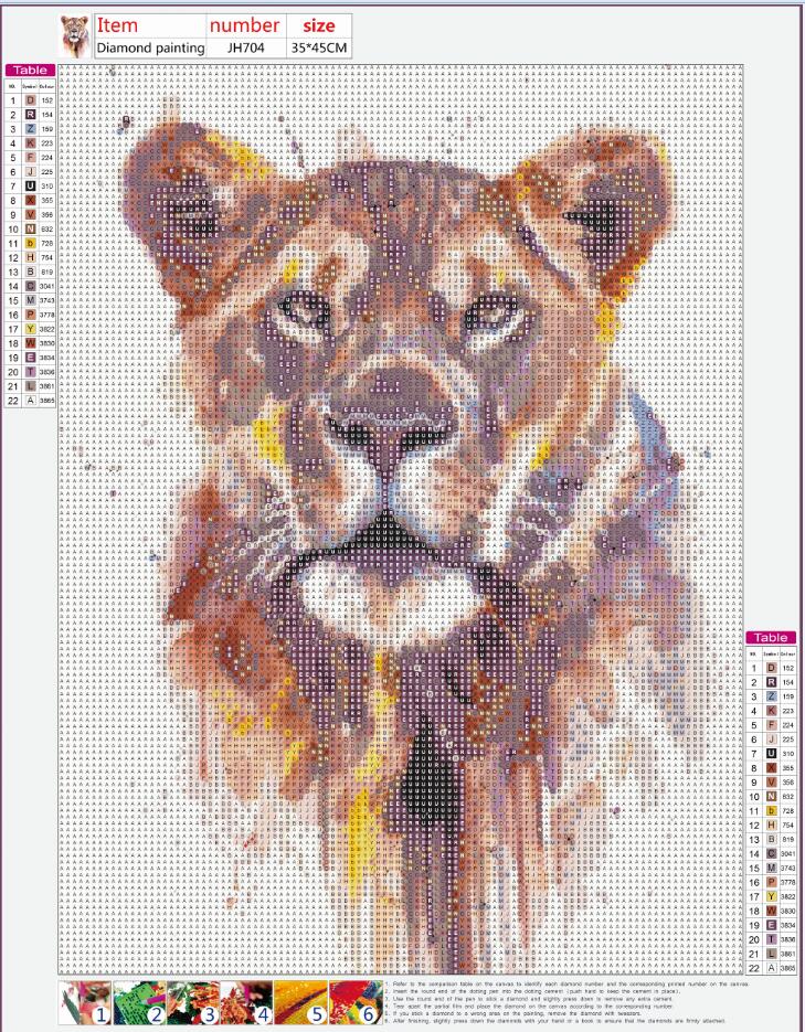 Full Diamond Painting kit - Ink leopard