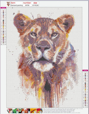 Full Diamond Painting kit - Ink leopard