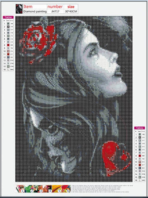 Full Diamond Painting kit - Halloween beauty skeleton