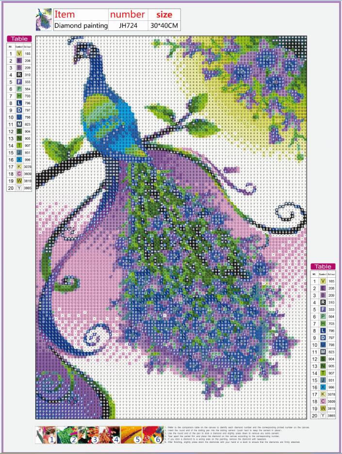 Full Diamond Painting kit - Beautiful peacock