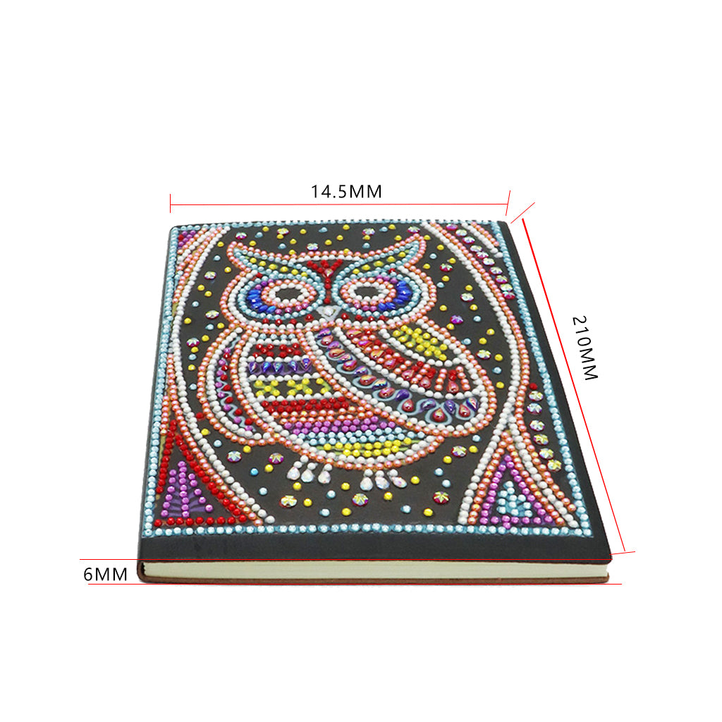 DIY Diamond Painting Notebook - Owl (No lines)