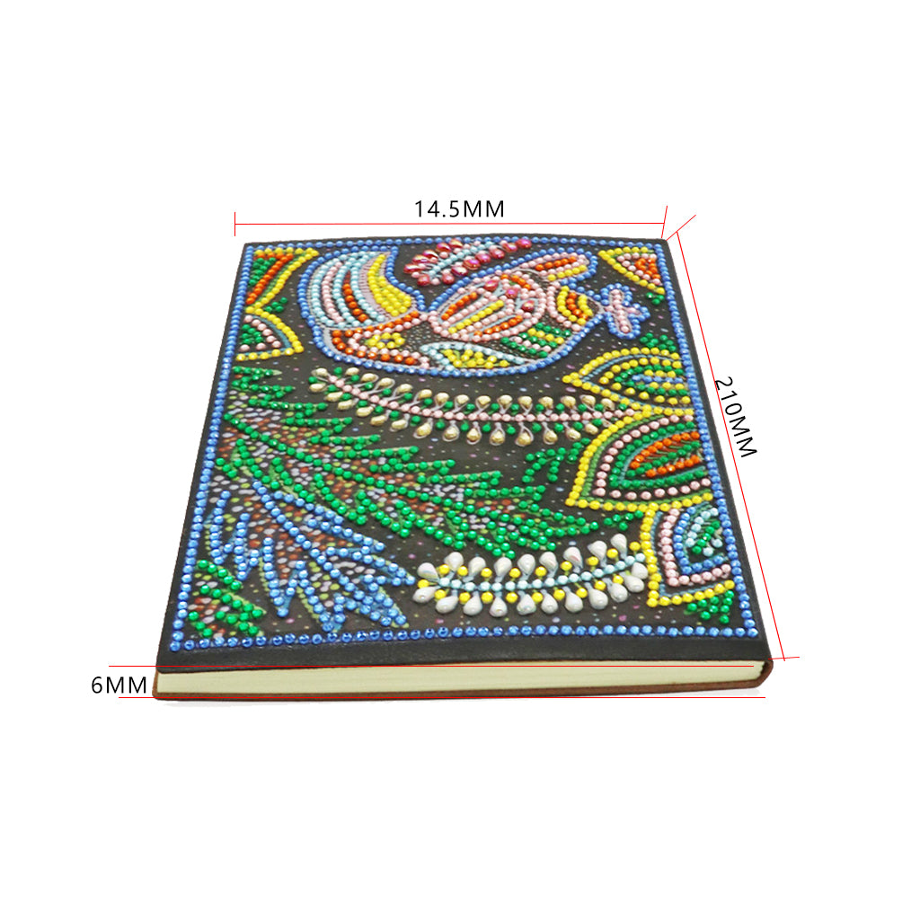 DIY Diamond Painting Notebook - Flowers and leaves  (No lines)