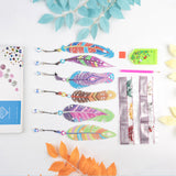 6 Pcs DIY Feather Diamond Painting Bookmark