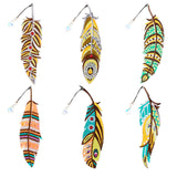 6 Pcs DIY Feather Diamond Painting Bookmark