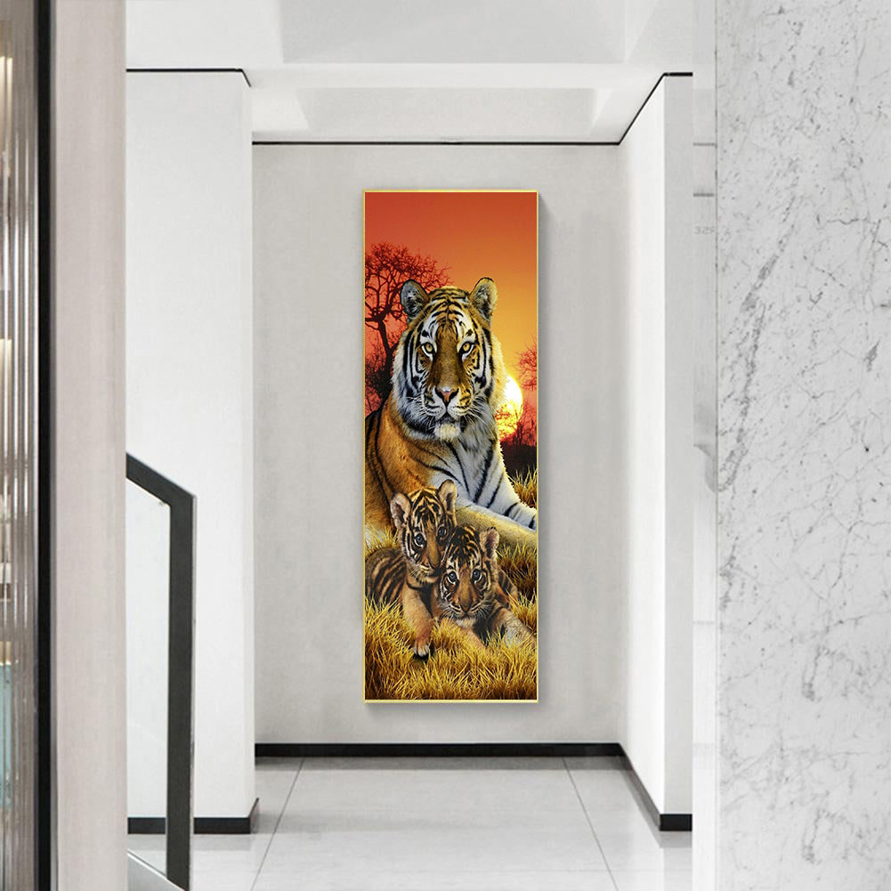 Full Large Diamond Painting kit - Tiger Father and Sons