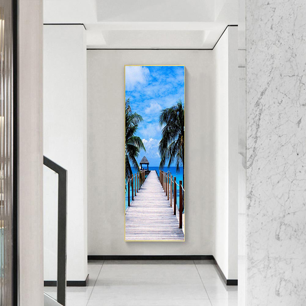 Full Large Diamond Painting kit - Plank road by the sea