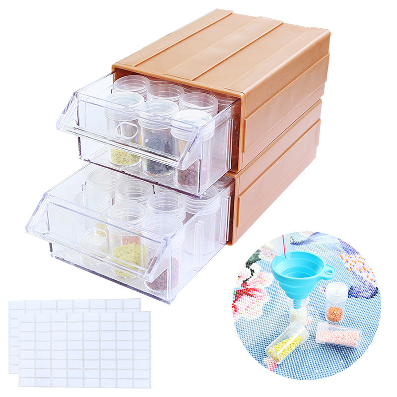 Drills Storage box With funnel and stickers