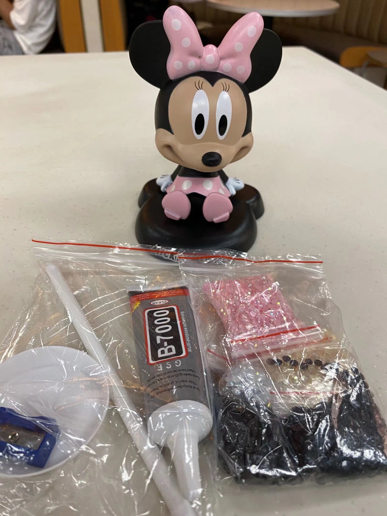DIY Mickey Minnie car ornaments  (with glue tools)