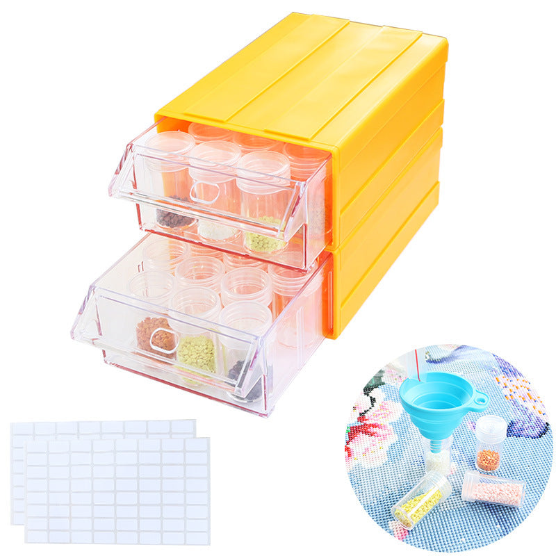 Drills Storage box With funnel and stickers