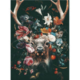 Full Diamond Painting kit - Flowers on sika deer head