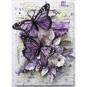 Full Diamond Painting kit - Purple butterfly