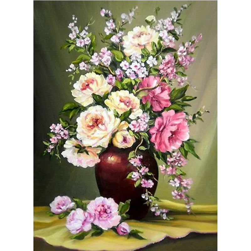 Full Diamond Painting kit - Beautiful flowers on vase