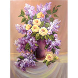 Full Diamond Painting kit - Lavender and yellow roses