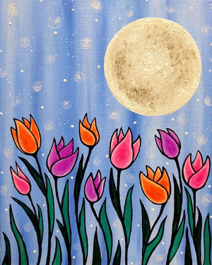 Full Diamond Painting kit - Flowers in the moonlight