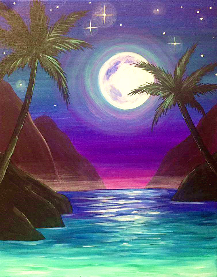 Full Diamond Painting kit - The river under the moonlight