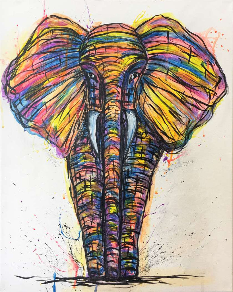 Full Diamond Painting kit - Watercolor elephant