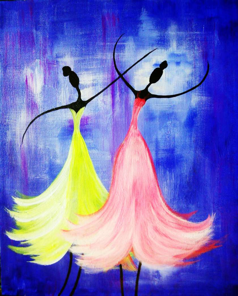 Full Diamond Painting kit - Dancing twin girls