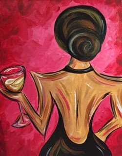 Full Diamond Painting kit - Beautiful girl with wine glasses