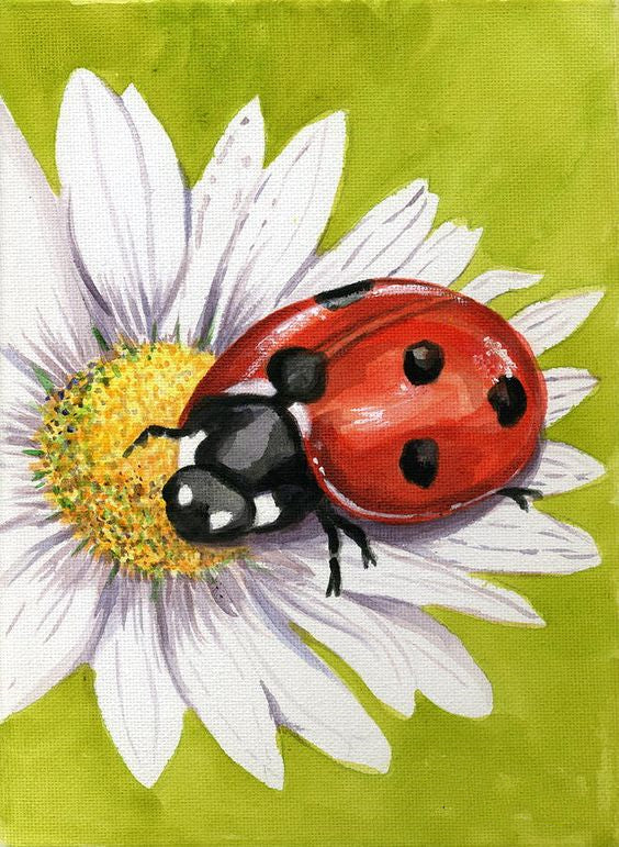 Full Diamond Painting kit - Firefly on flower