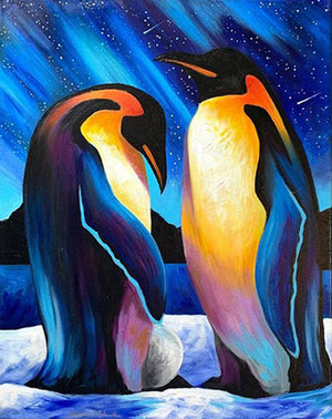 Full Diamond Painting kit - Cute penguins
