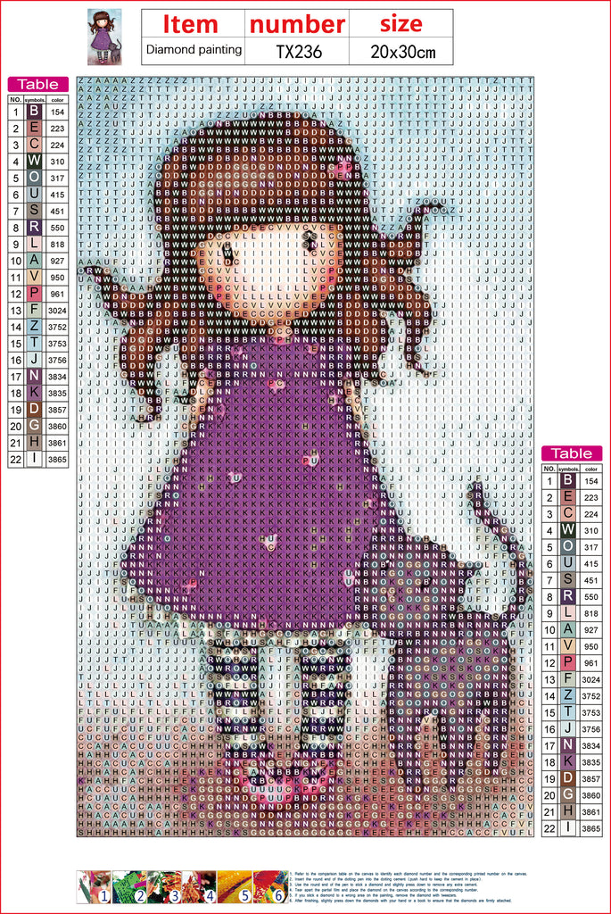 Full Diamond Painting kit - Gorjuss girl