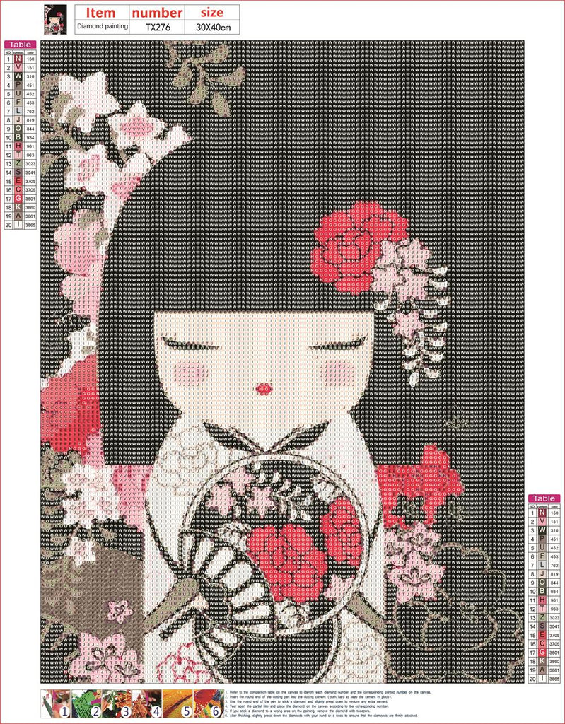 Full Diamond Painting kit - Japanese Muppet Girl