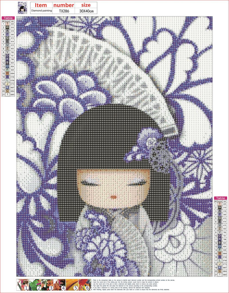 Full Diamond Painting kit - Japanese Muppet Girl
