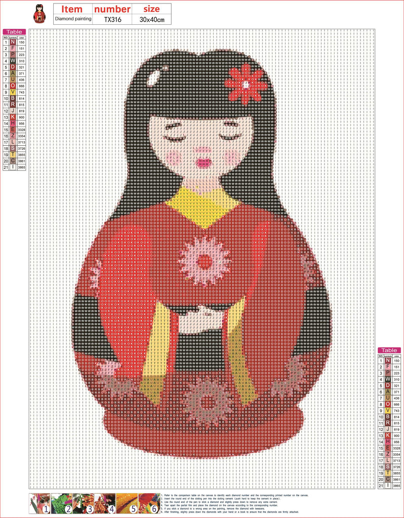 Full Diamond Painting kit - Russian doll