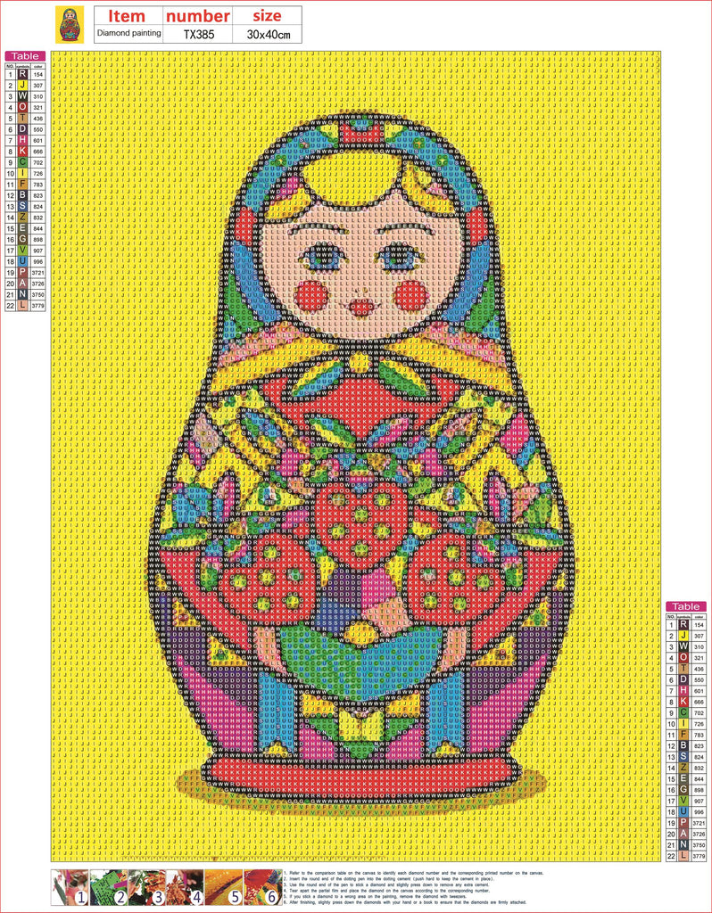 Full Diamond Painting kit - Russian doll