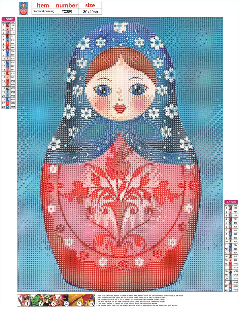 Full Diamond Painting kit - Russian doll