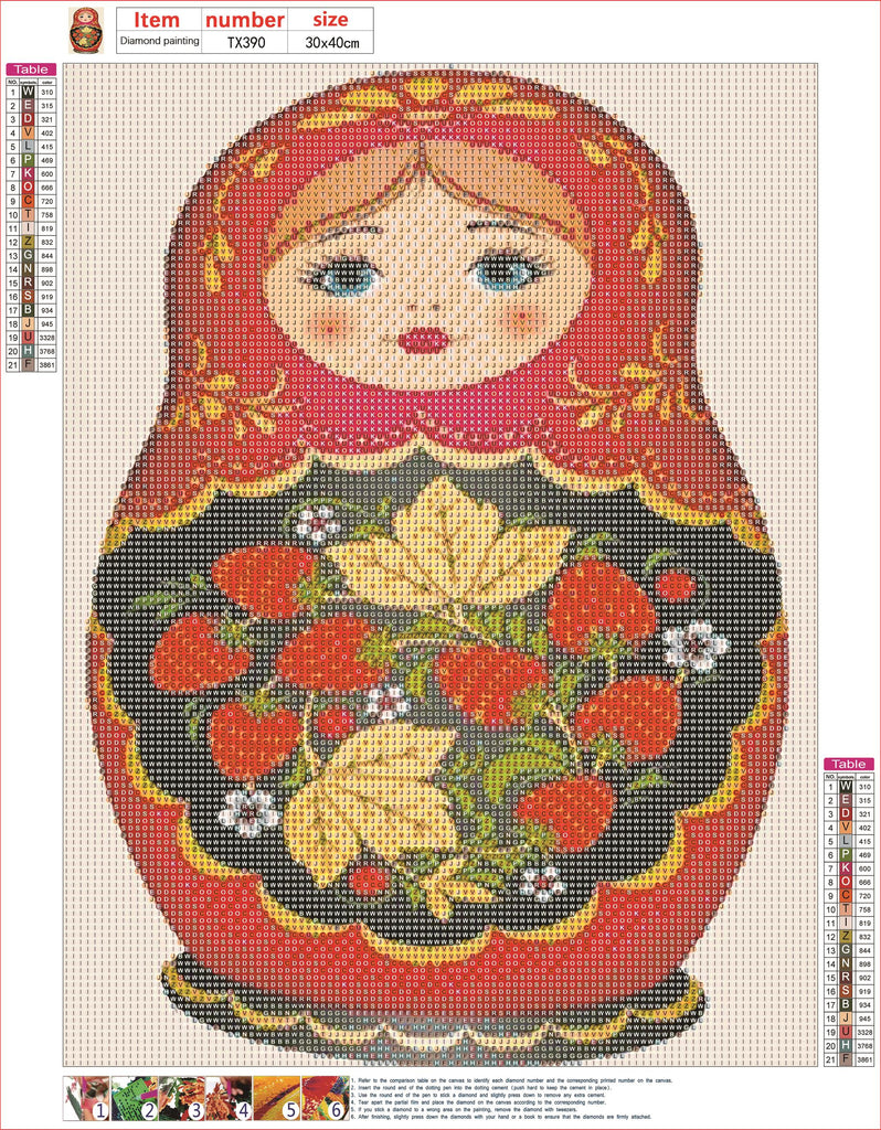 Full Diamond Painting kit - Russian doll