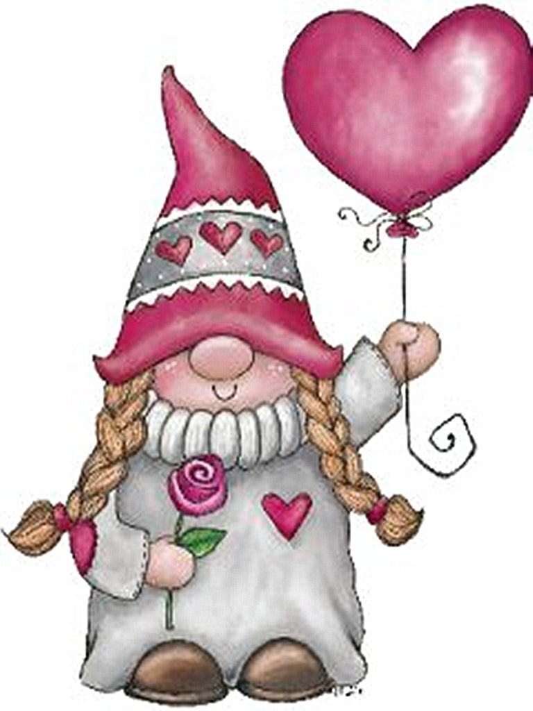 Full Diamond Painting kit - Christmas dwarf holding a love ball