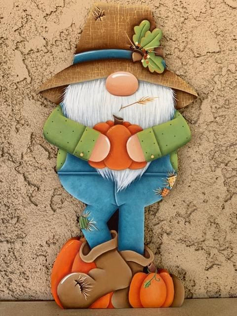Full Diamond Painting kit - Christmas gnome in farm outfit
