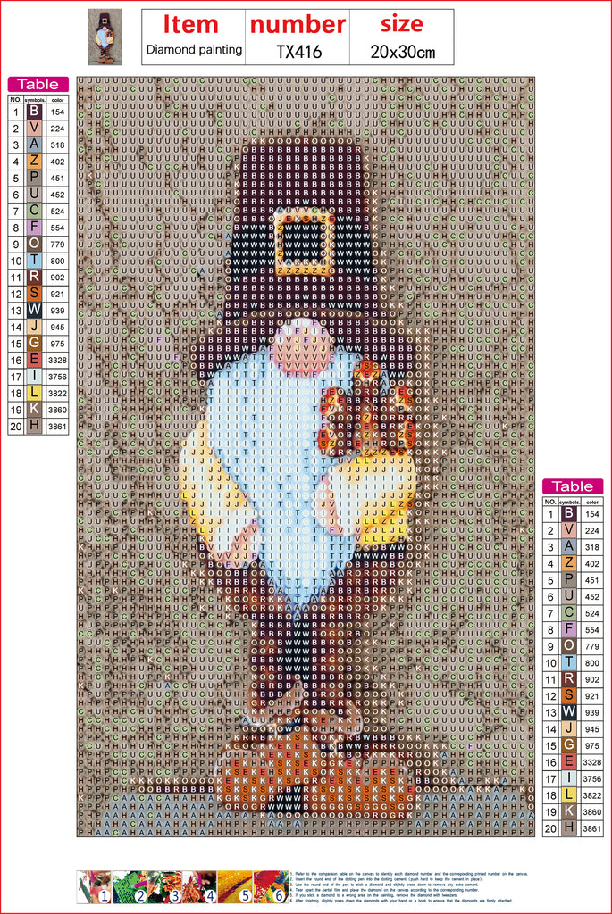 Full Diamond Painting kit - Christmas gnome and bird