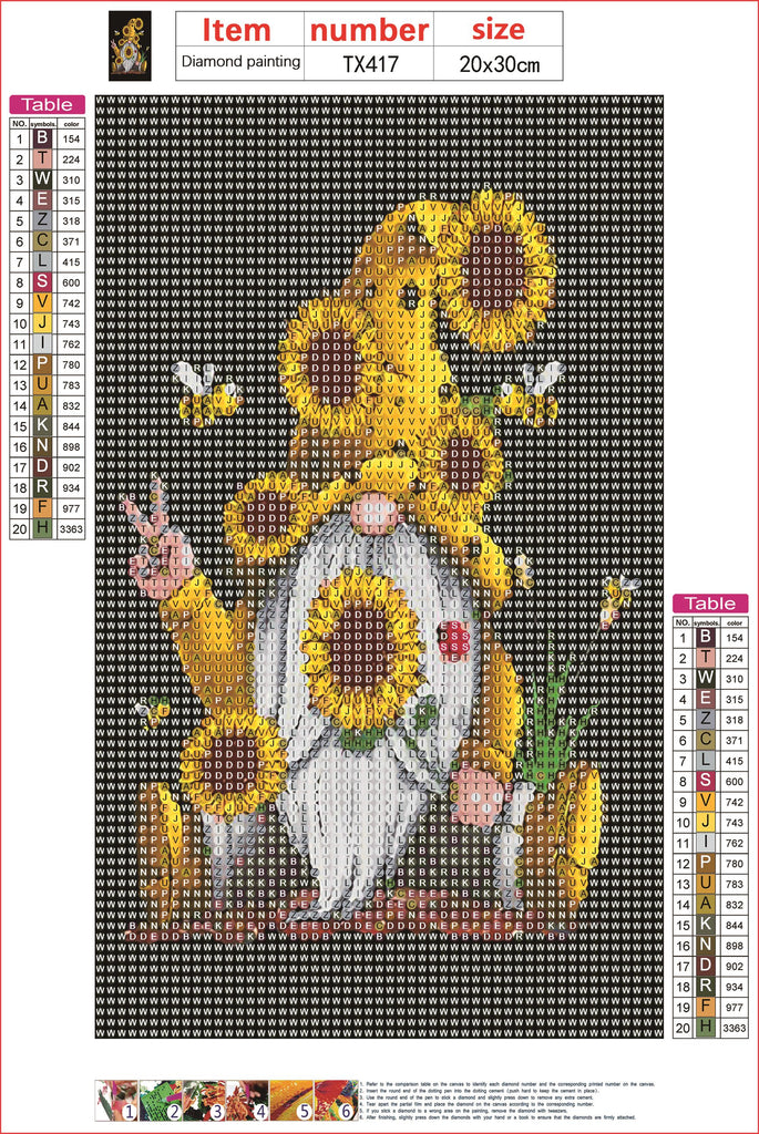 Full Diamond Painting kit - Christmas gnome and sunflower