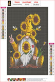 Full Diamond Painting kit - Christmas gnome and sunflower