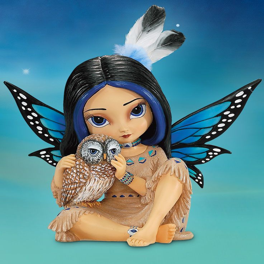 Full Diamond Painting kit - Butterfly Elf and owl