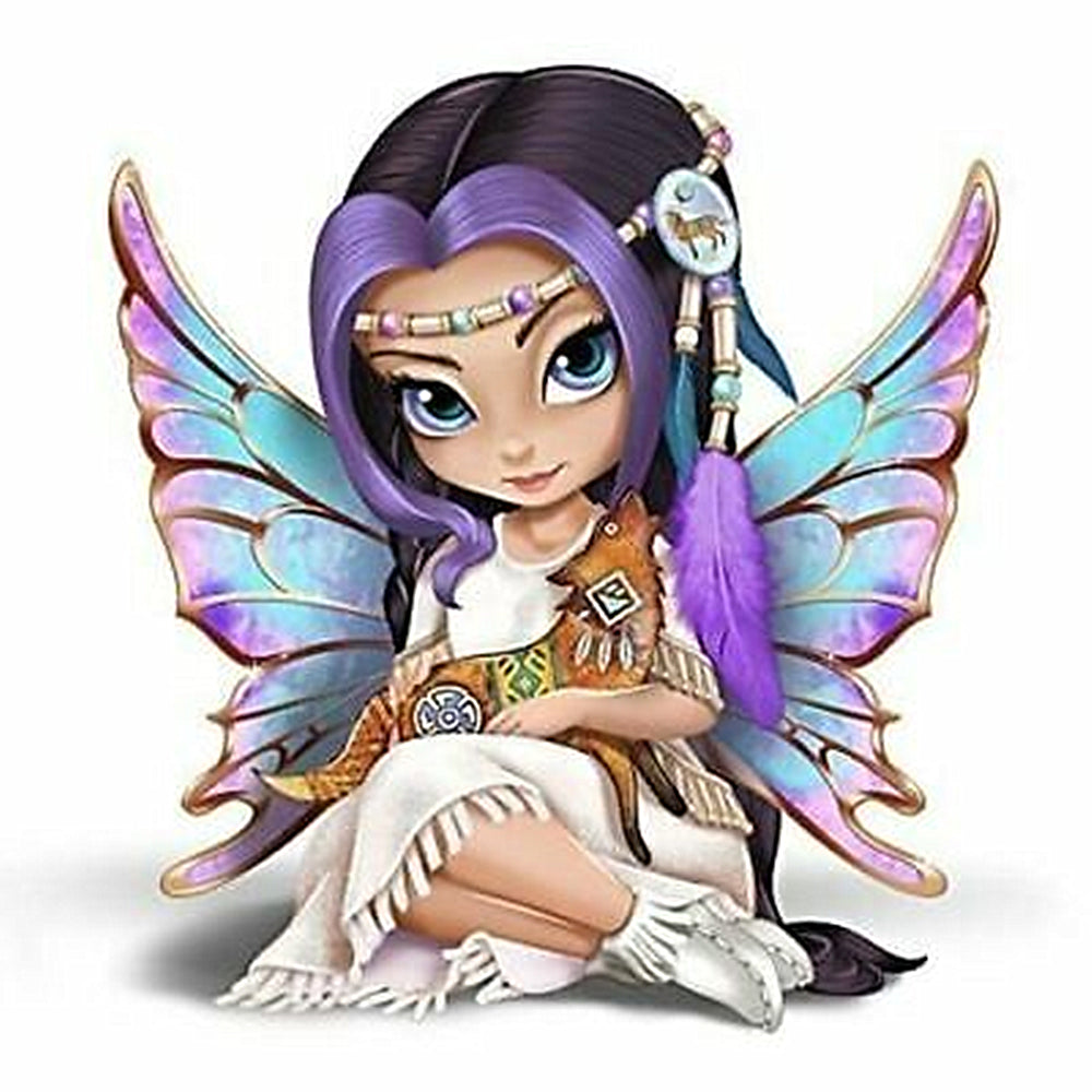Full Diamond Painting kit - Retro Purple Elf