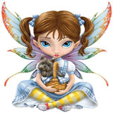 Full Diamond Painting kit - Girl elf and puppy